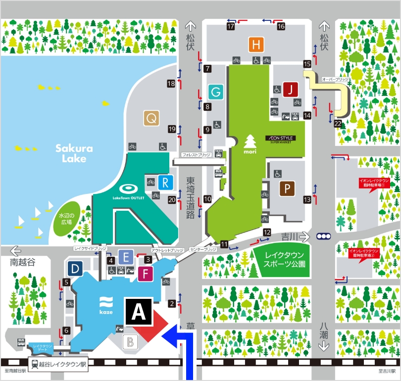 A駐車場への経路